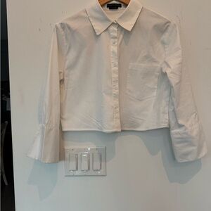 Alice + Olivia Cream Collared Blouse